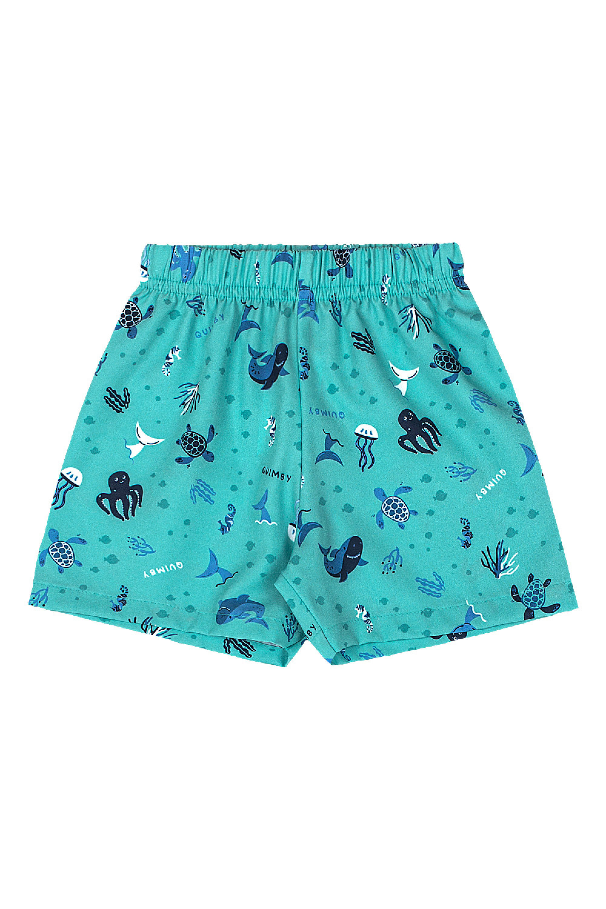 Conjunto para Bebê Menino Regata Shark e Bermuda (Branco) Quimby - Imagem 28